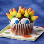 Halloween candy corn cupcake