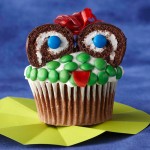 Halloween funny monster cupcake