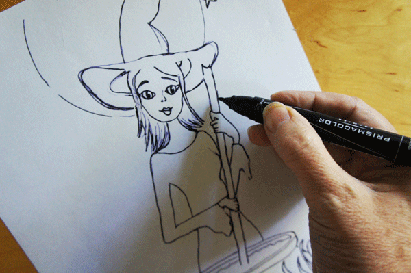 sketch with Prismacolor fin tip marker