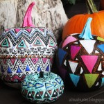 geometric painted pumpkins from alisa burke