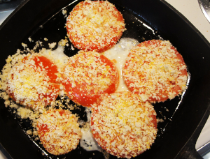 coated tomatoes in skillet #CookClassico